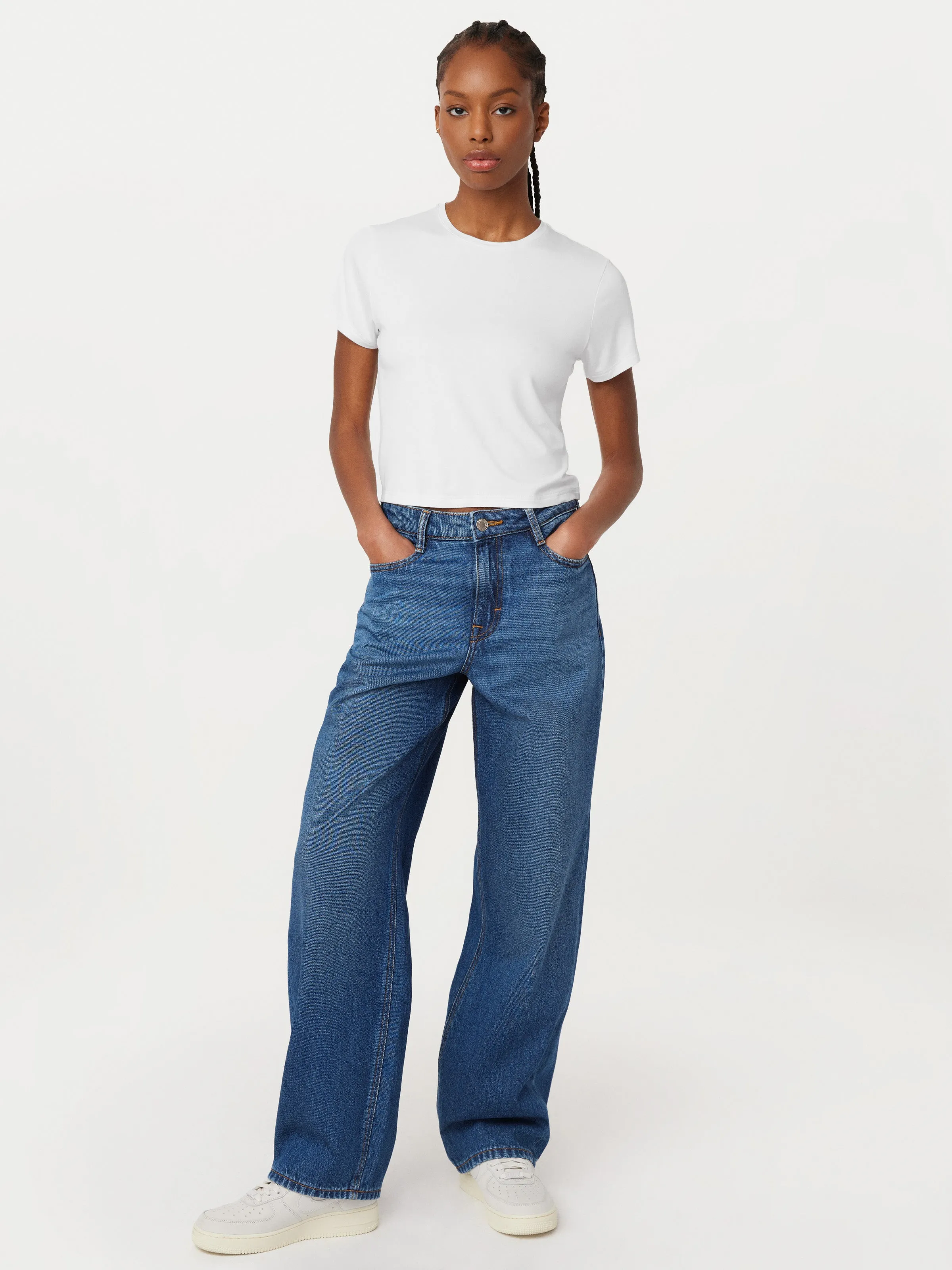 The Ellie Ultra Wide Leg Jean in Blue