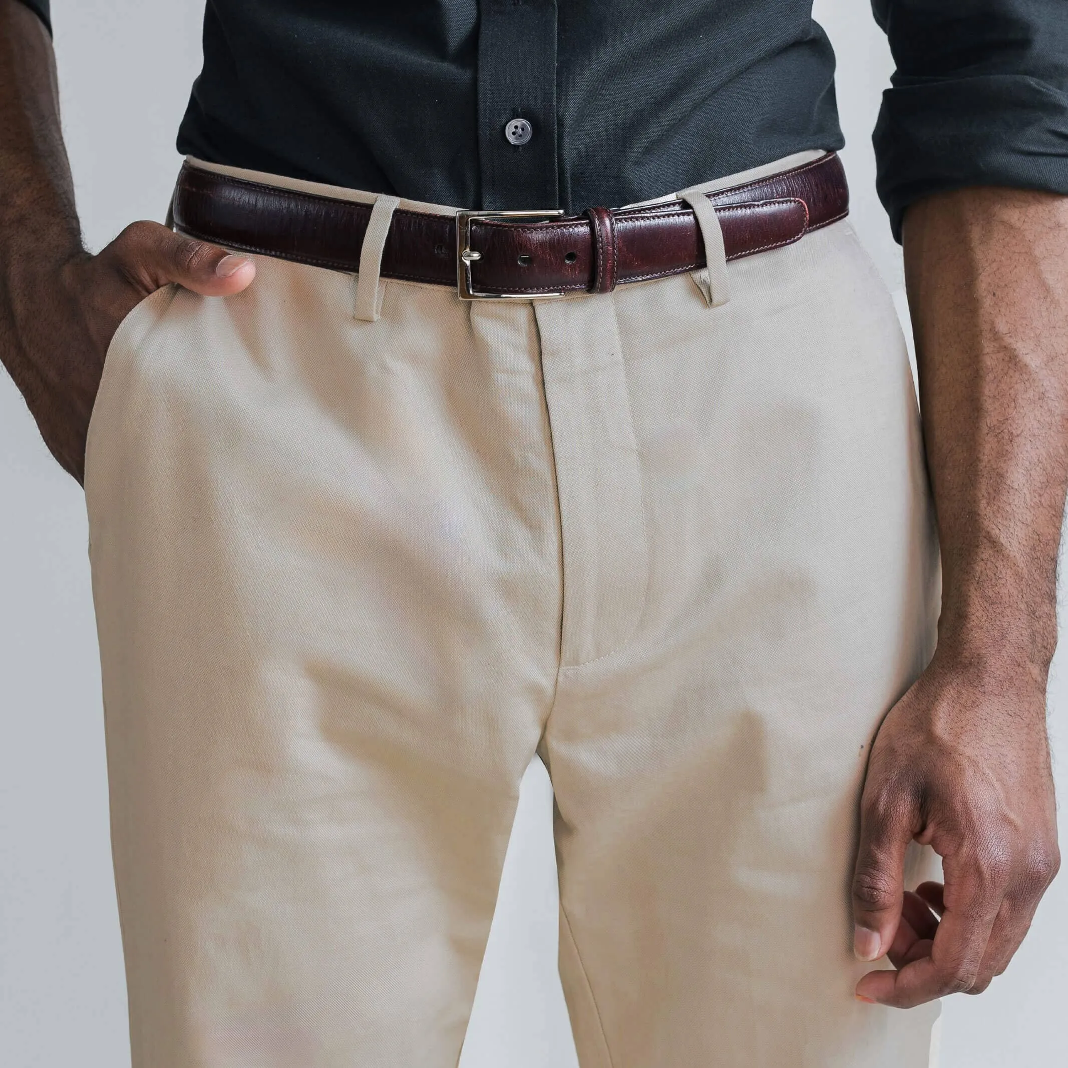 The Khaki Cotton Linen Richmond Chino Custom Pant