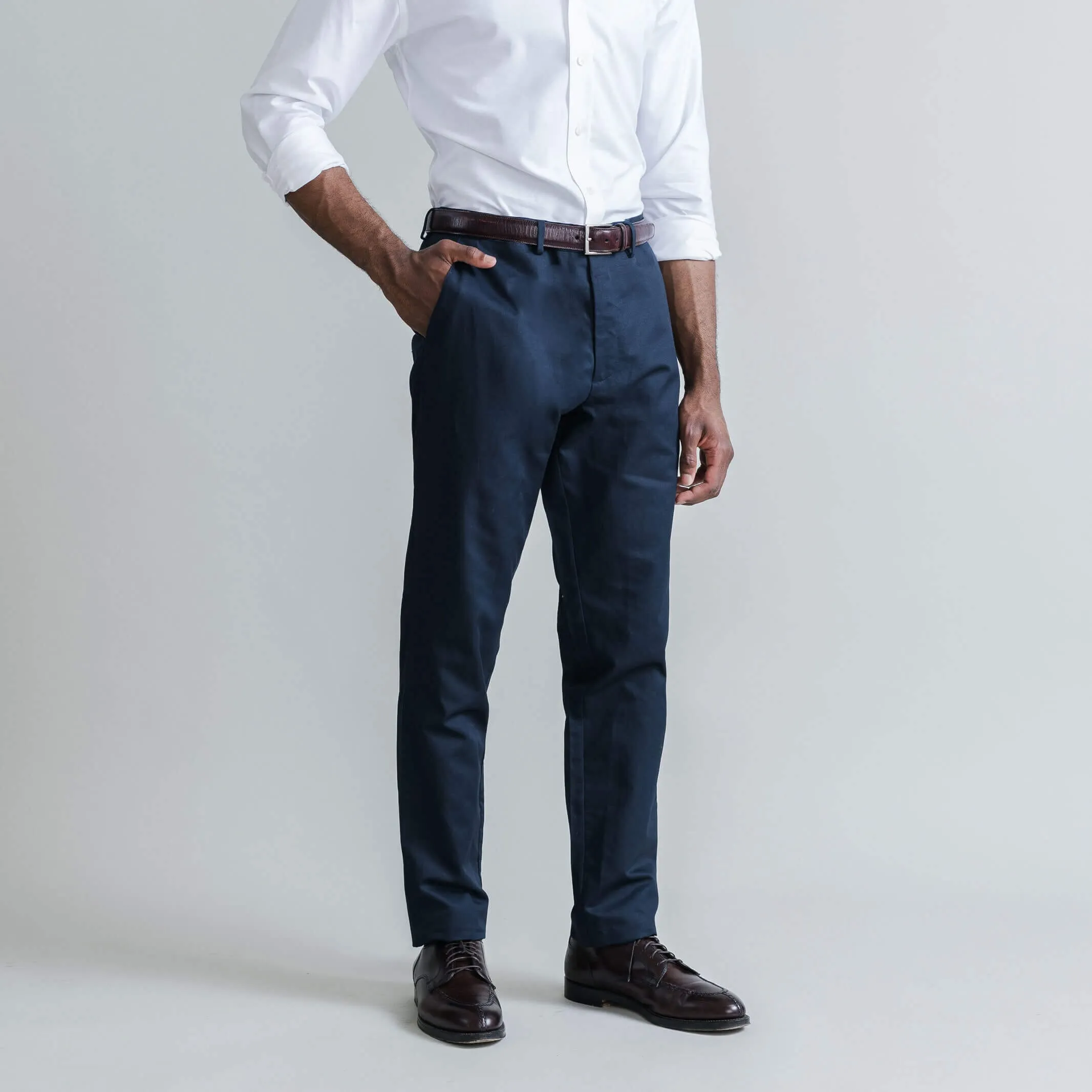 The Navy Cotton Linen Richmond Chino Custom Pant