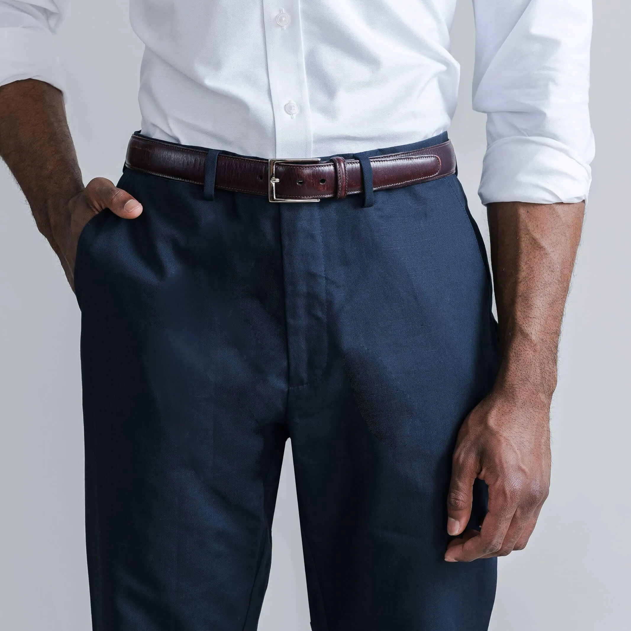 The Navy Cotton Linen Richmond Chino Custom Pant