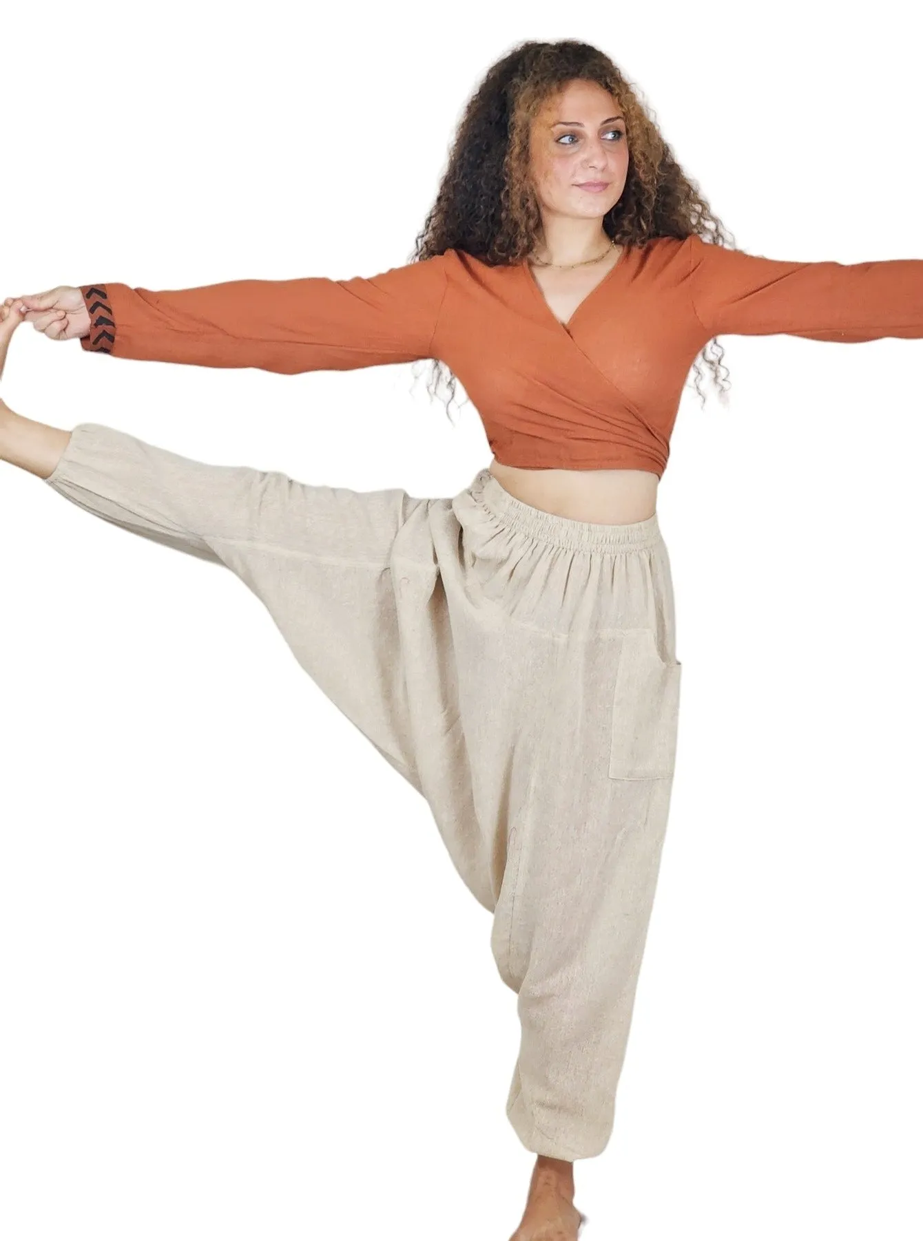 Unisex Organic Cotton Harem Pants - Free Size