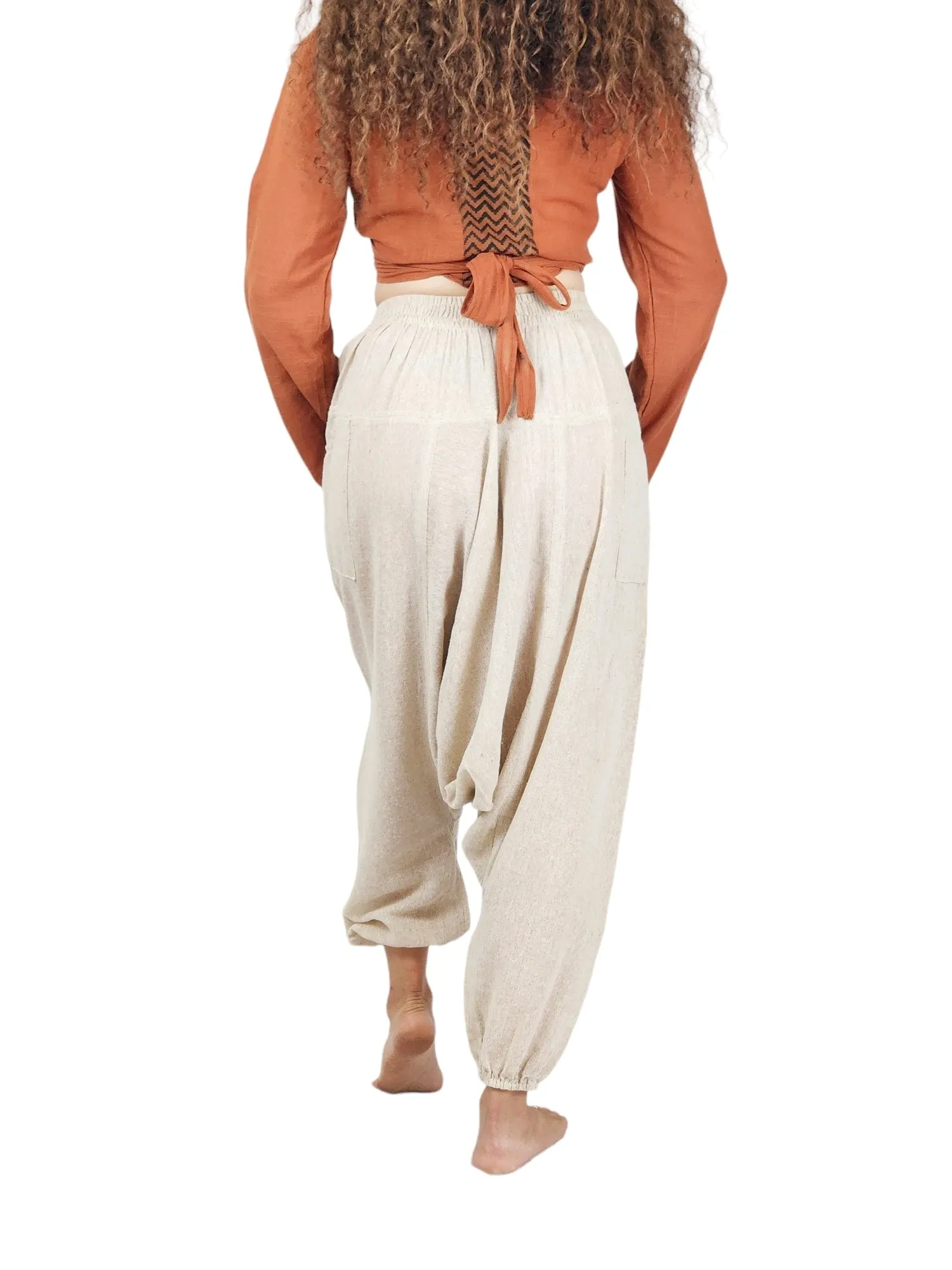 Unisex Organic Cotton Harem Pants - Free Size