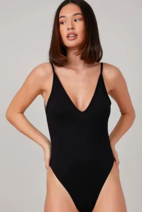 V Neck Form Fitted Bodysuit