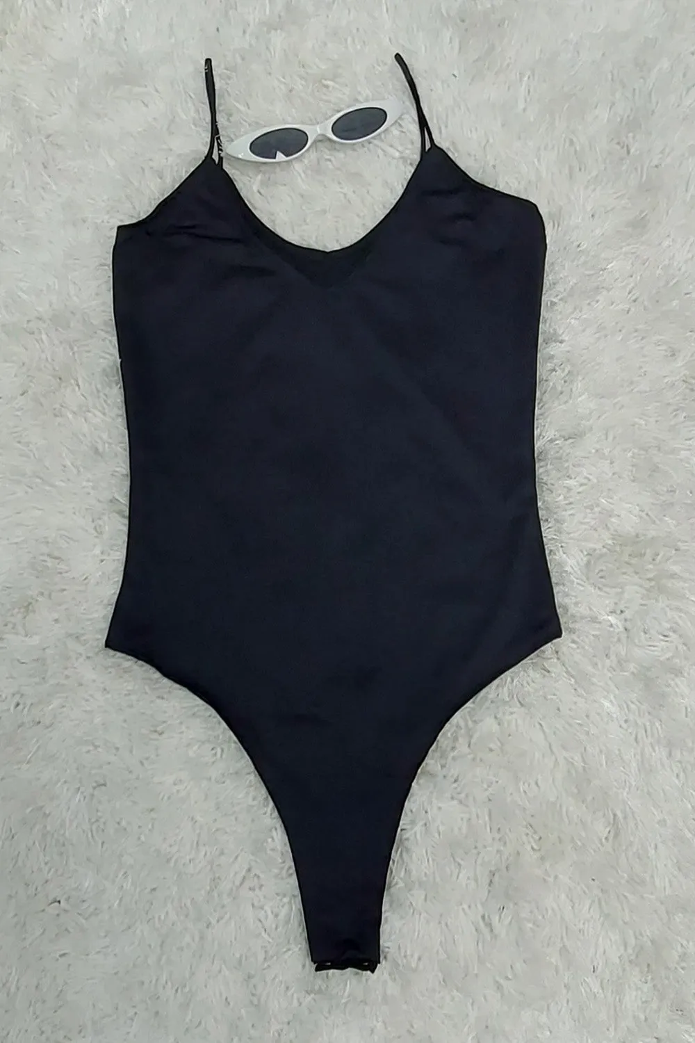 V Neck Form Fitted Bodysuit