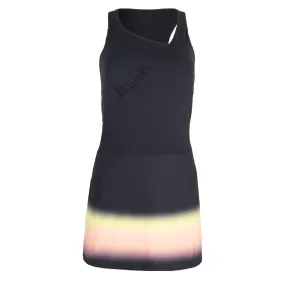 Womens Backspin Tennis Dress Black and Sunset