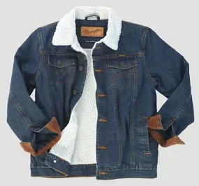 Wrangler Kids Western Styled Sherpa Lined Denim Jacket Rustic Style 84256