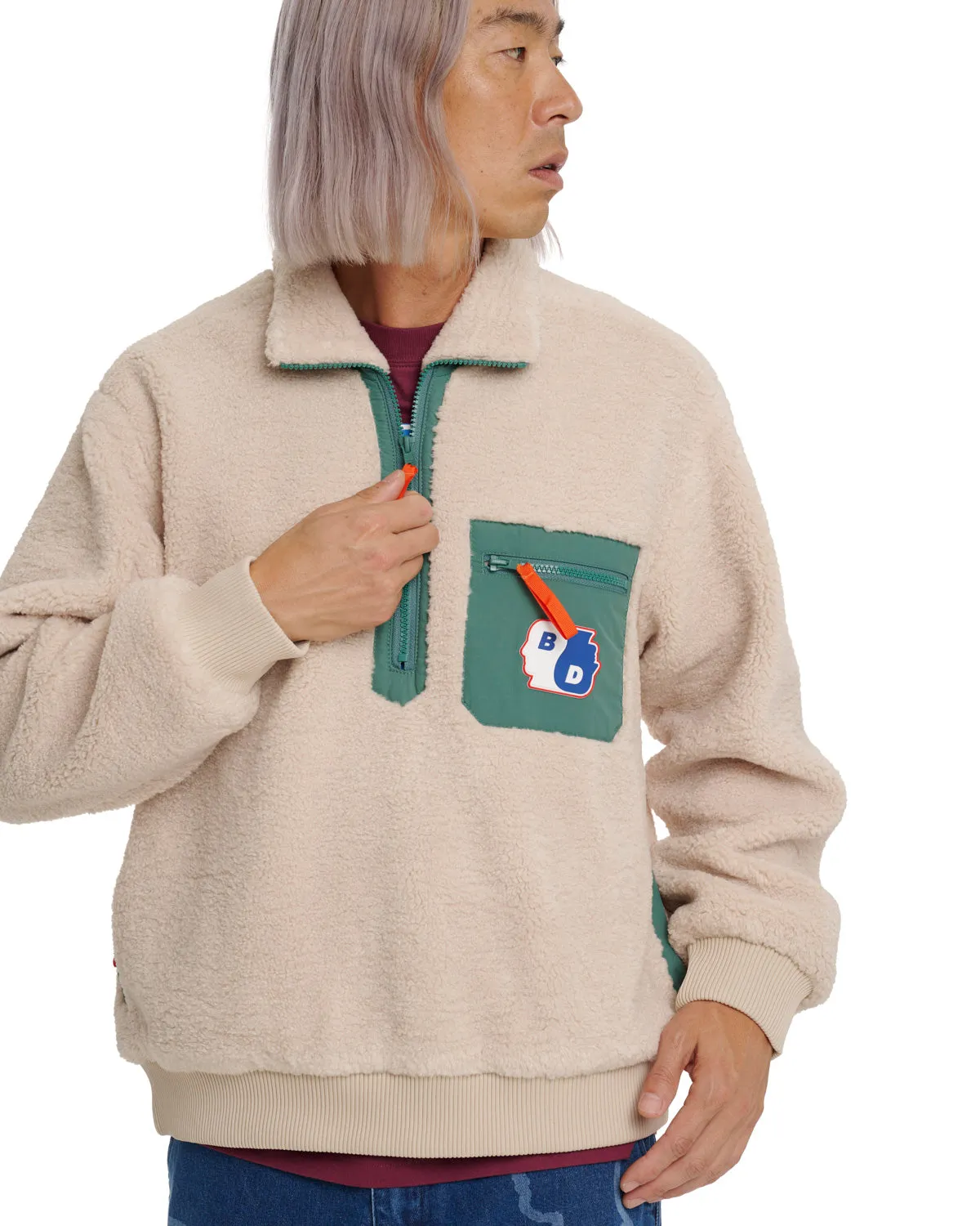 Yin Yang Half Zip Jacket - Cream